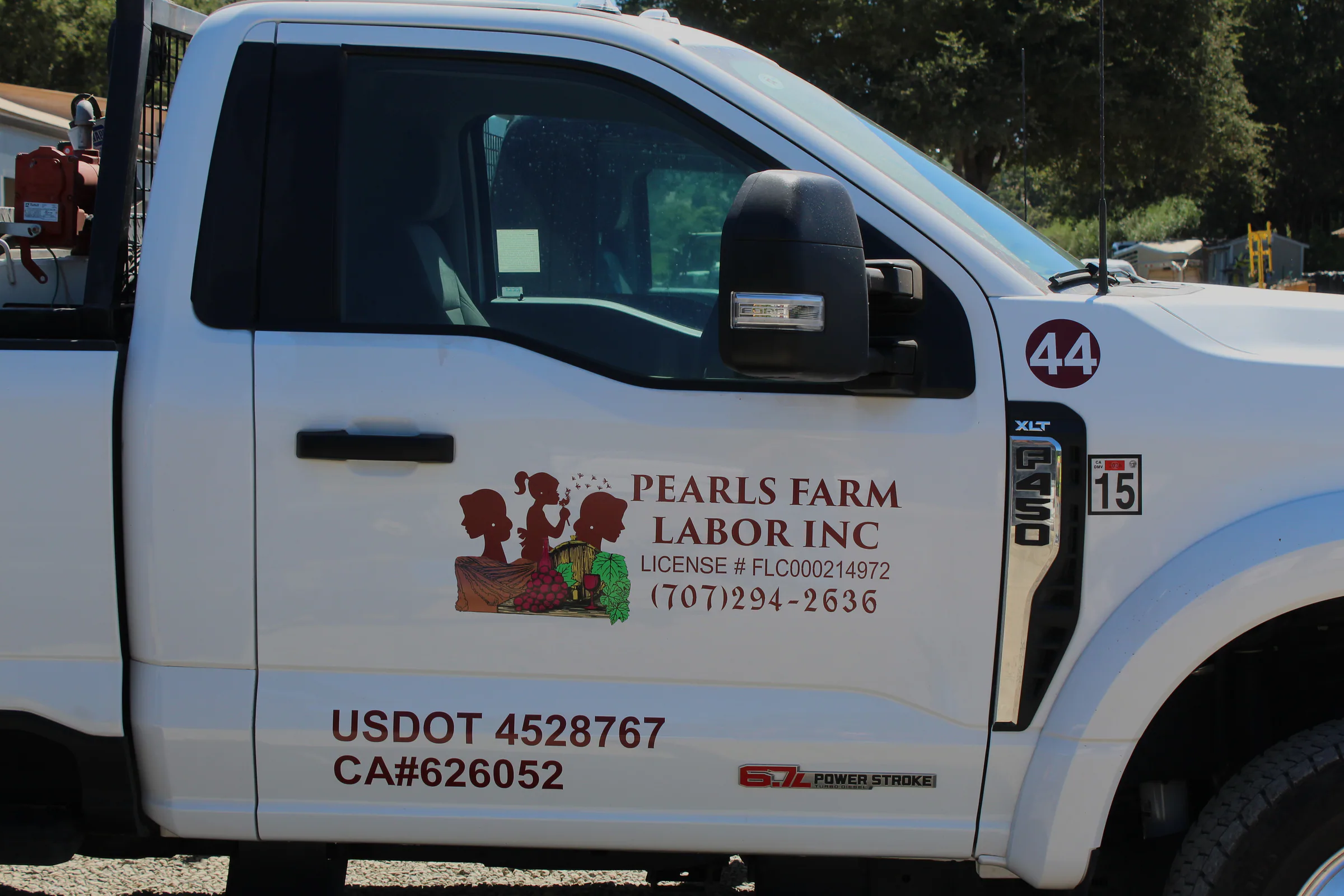 Branded Pearls vehicle and equipment in the field